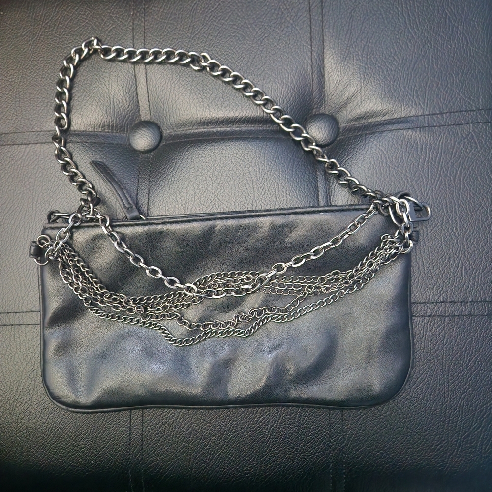 Old Navy Black Chain Strap Wristlet